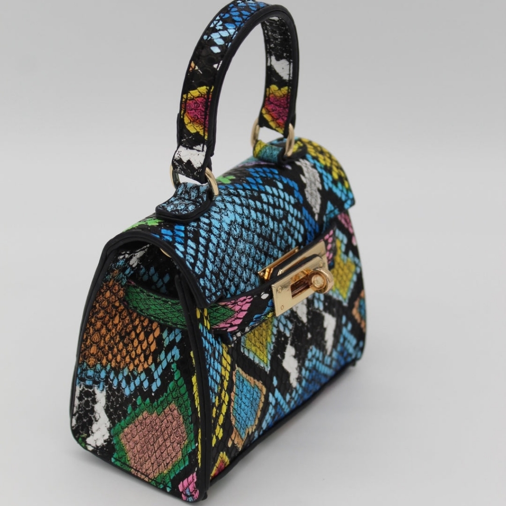 LIKE DREAMS Multi-colored Snakeskin Mini Crossbody Bag - Picture 3 of 7